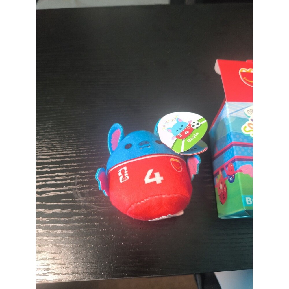 Squishmallows McDonalds Boyle #4 the Bat FIFA World Cup Happy Meal Toy With Box